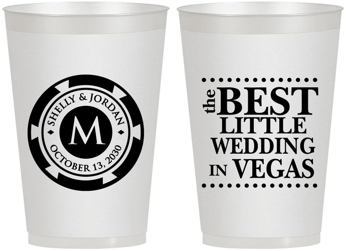 Personalized Wedding 12 oz Frosted Cups - Las Vegas | 457