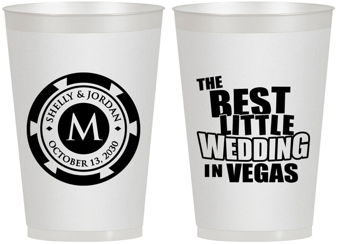 Personalized Wedding 12 oz Frosted Cups - Las Vegas | 458