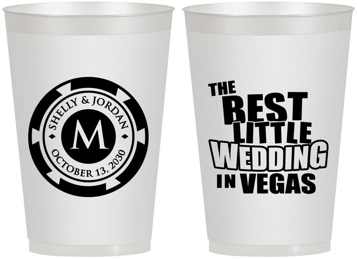 Personalized Wedding 12 oz Frosted Cups - Las Vegas | 458