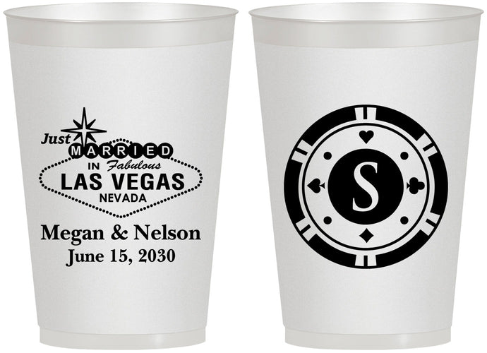 Personalized Wedding 12 oz Frosted Cups - Las Vegas | 459