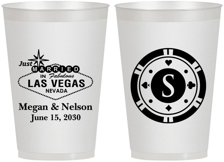 Personalized Wedding 12 oz Frosted Cups - Las Vegas | 459