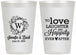 Personalized Wedding 12 oz Frosted Cups - Love Laughter Happily | 461