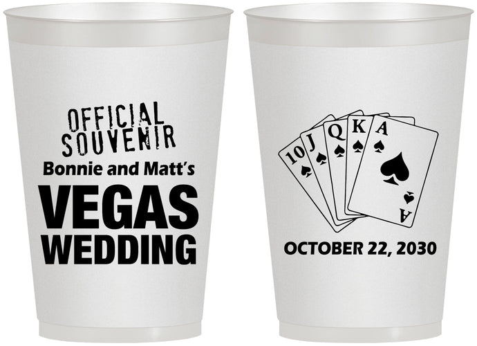 Personalized Wedding 12 oz Frosted Cups - Las Vegas | 465