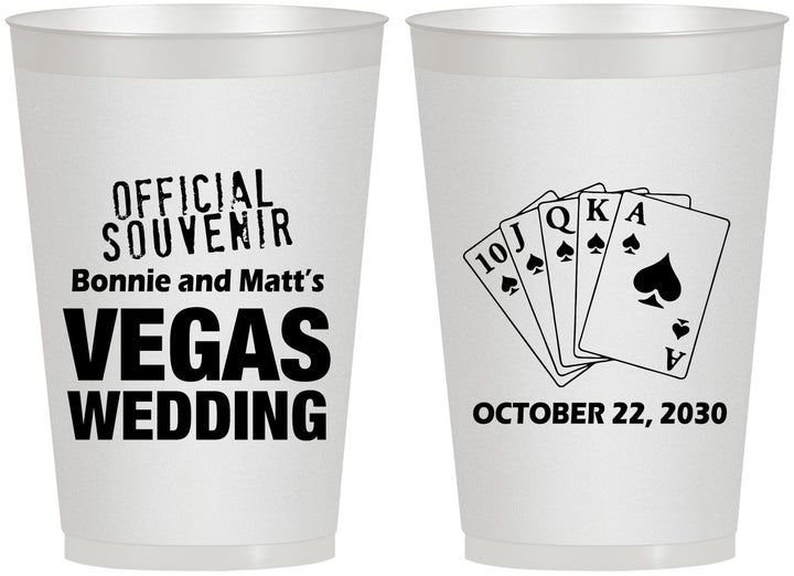 Personalized Wedding 12 oz Frosted Cups - Las Vegas | 465