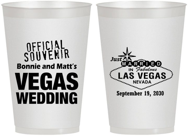 Personalized Wedding 12 oz Frosted Cups - Las Vegas | 466
