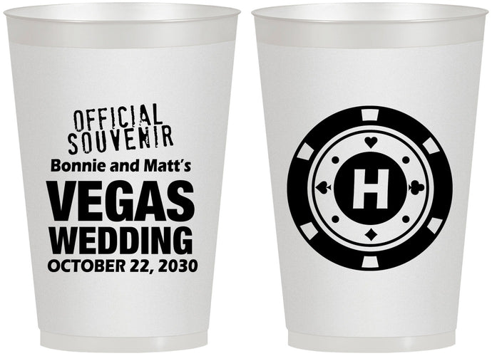 Personalized Wedding 12 oz Frosted Cups - Las Vegas | 467