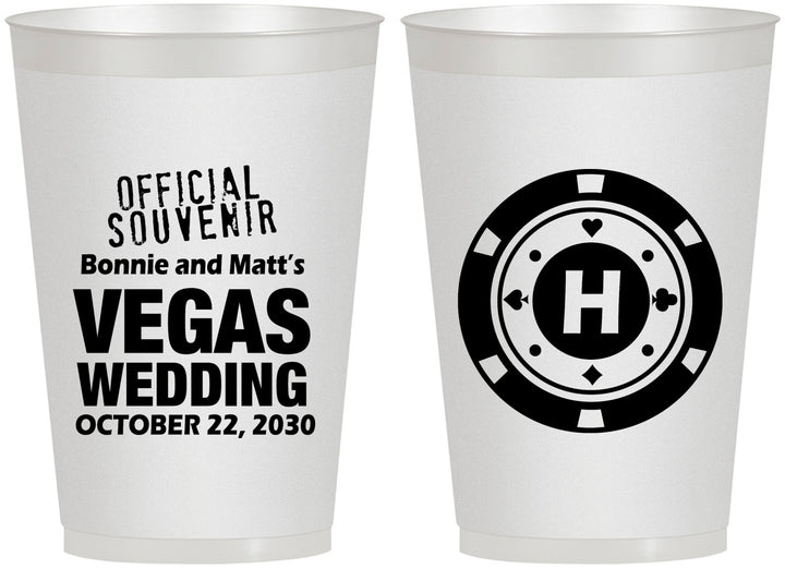 Personalized Wedding 12 oz Frosted Cups - Las Vegas | 467