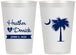 Personalized Wedding 12 oz Frosted Cups - Palmetto Tree | 477