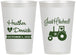Personalized Wedding 12 oz Frosted Cups - Just Hitched Tractor | 482