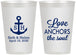 Personalized Wedding 12 oz Frosted Cups - Love Anchors The Soul | 494