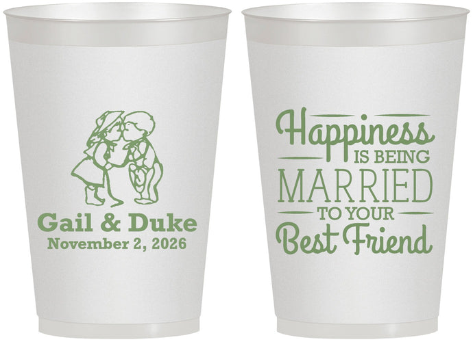 Personalized Wedding 12 oz Frosted Cups - Best Friend | 499