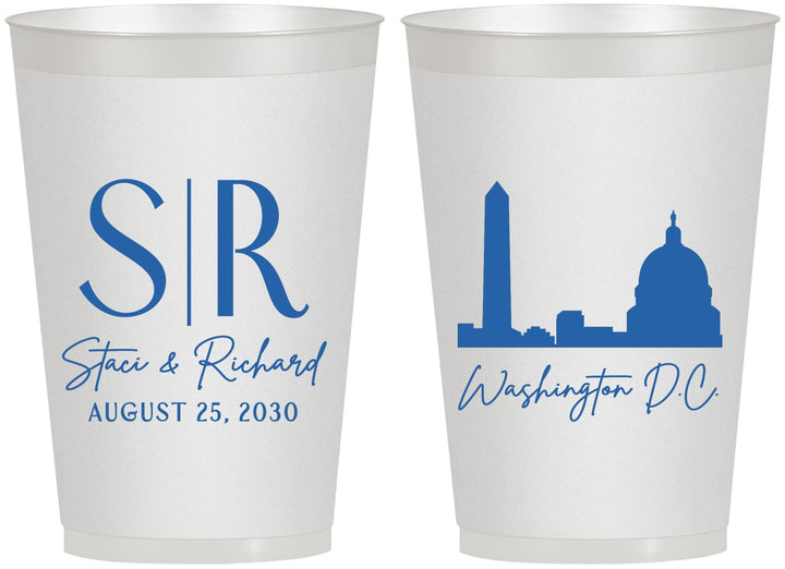 Personalized Wedding 12 oz Frosted Cups - Washington Dc | 500