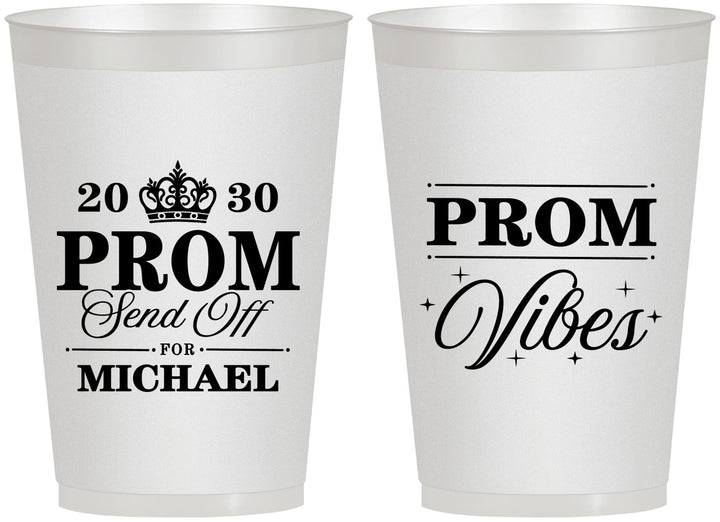 Personalized Prom 12 oz Frosted Cups - Send Off | 50005