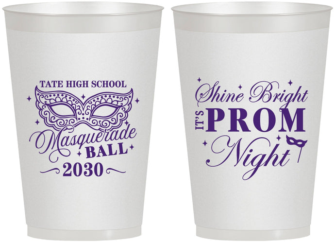 Personalized Prom 12 oz Frosted Cups - Masquerade Ball | 50010