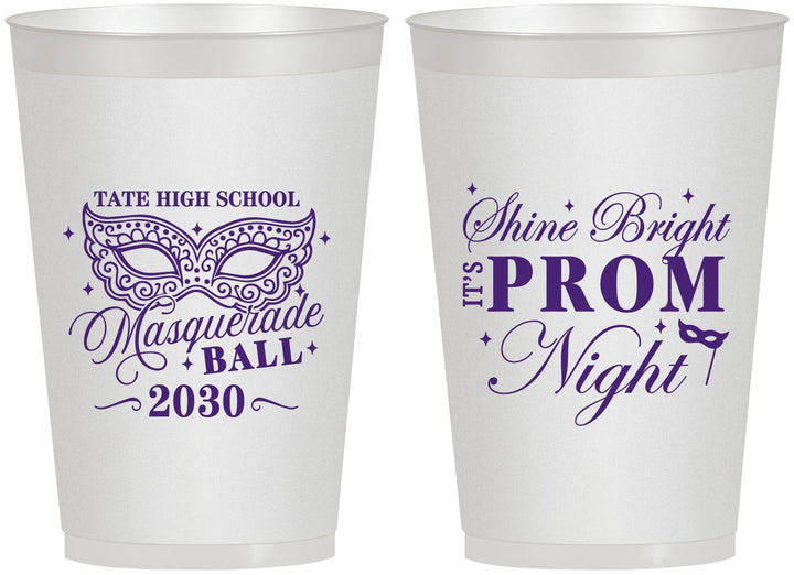 Personalized Prom 12 oz Frosted Cups - Masquerade Ball | 50010