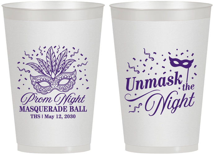 Personalized Prom 12 oz Frosted Cups - Masquerade Ball | 50011