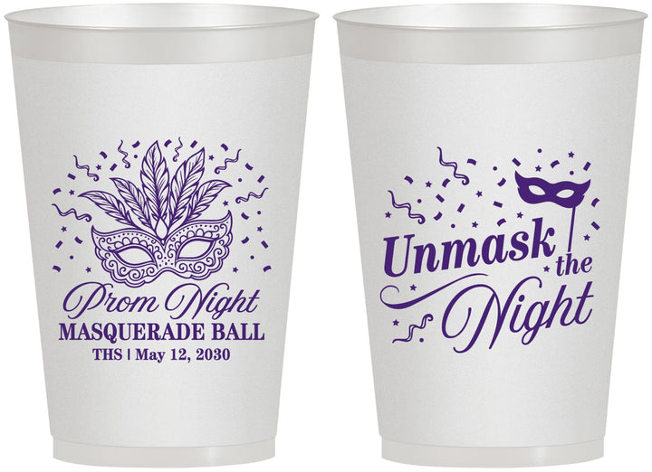 Personalized Prom 12 oz Frosted Cups - Masquerade Ball | 50011