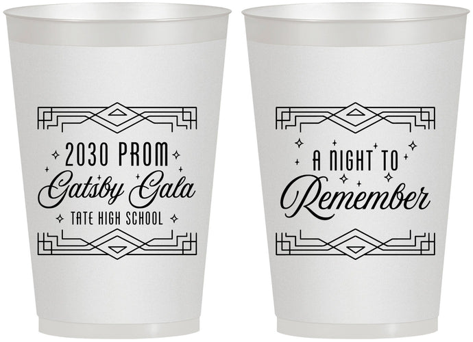 Personalized Prom 12 oz Frosted Cups - Gatsby Gala | 50012