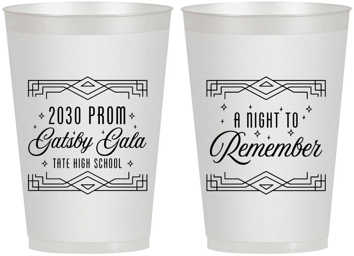 Personalized Prom 12 oz Frosted Cups - Gatsby Gala | 50012