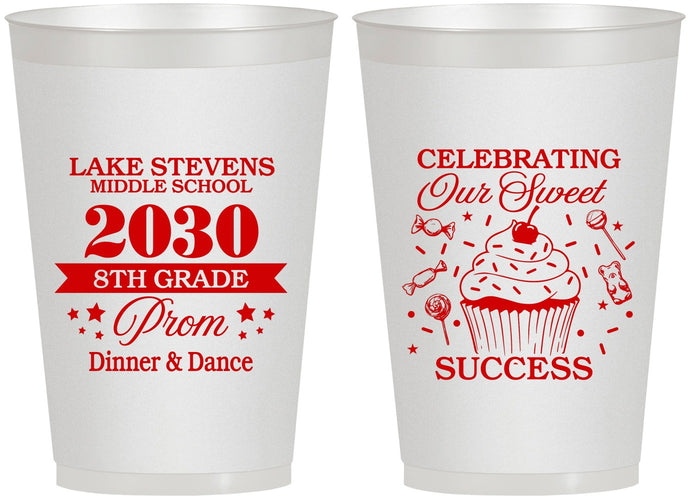 Personalized Prom 12 oz Frosted Cups - 8th Grade Dance | 50013