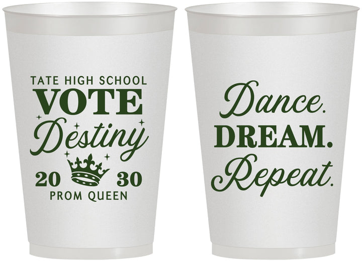 Personalized Prom 12 oz Frosted Cups - Queen Vote | 50016
