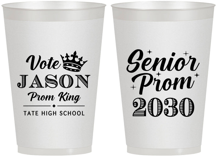 Personalized Prom 12 oz Frosted Cups - King Vote | 50019