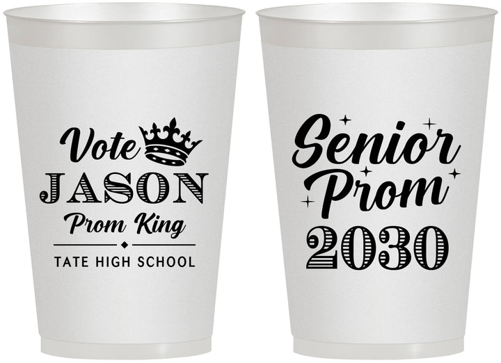 Personalized Prom 12 oz Frosted Cups - King Vote | 50019