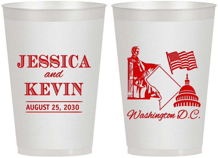 Personalized Wedding 12 oz Frosted Cups - Washington Dc | 501