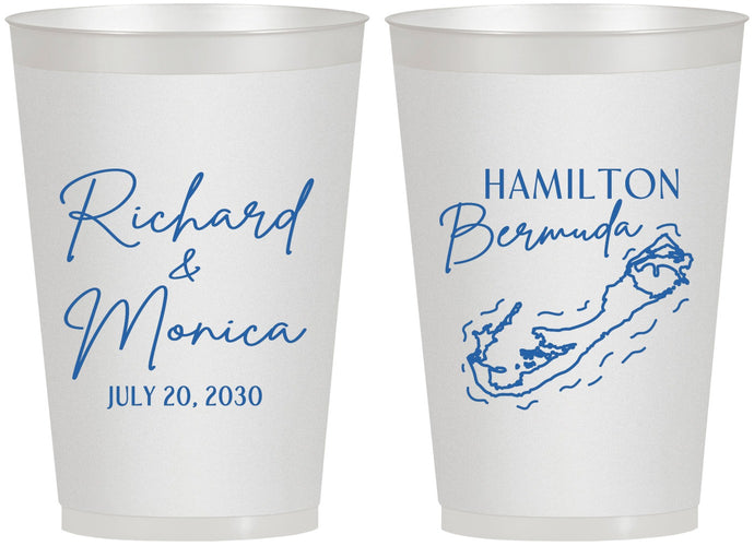 Personalized Wedding 12 oz Frosted Cups - Bermuda | 512