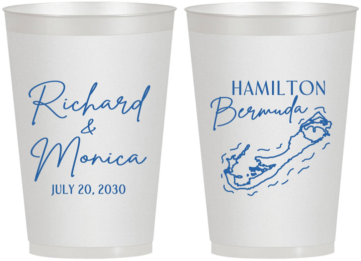 Personalized Wedding 12 oz Frosted Cups - Bermuda | 512