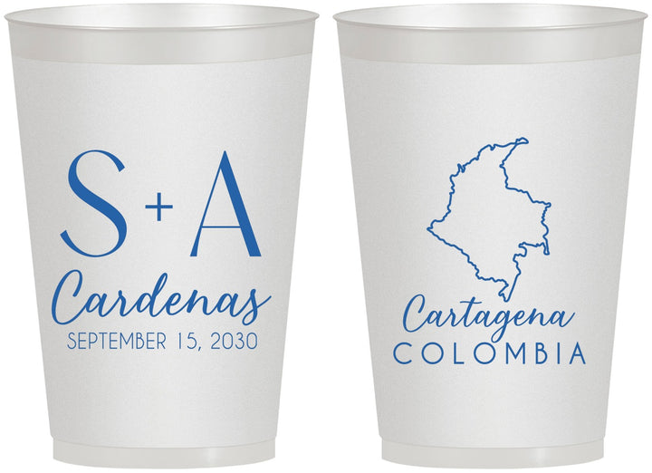 Personalized Wedding 12 oz Frosted Cups - Colombia | 516