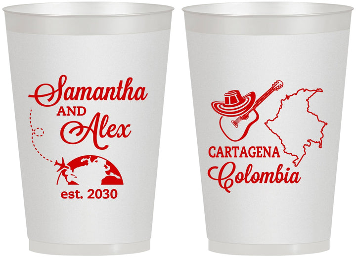 Personalized Wedding 12 oz Frosted Cups - Colombia | 517