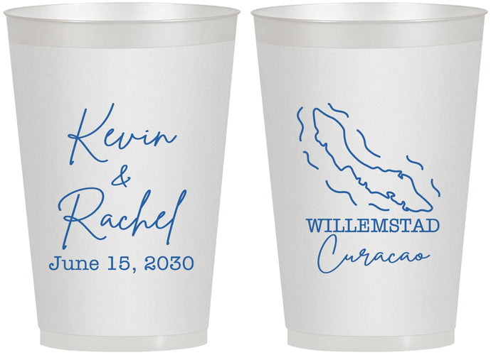 Personalized Wedding 12 oz Frosted Cups - Curacao | 520