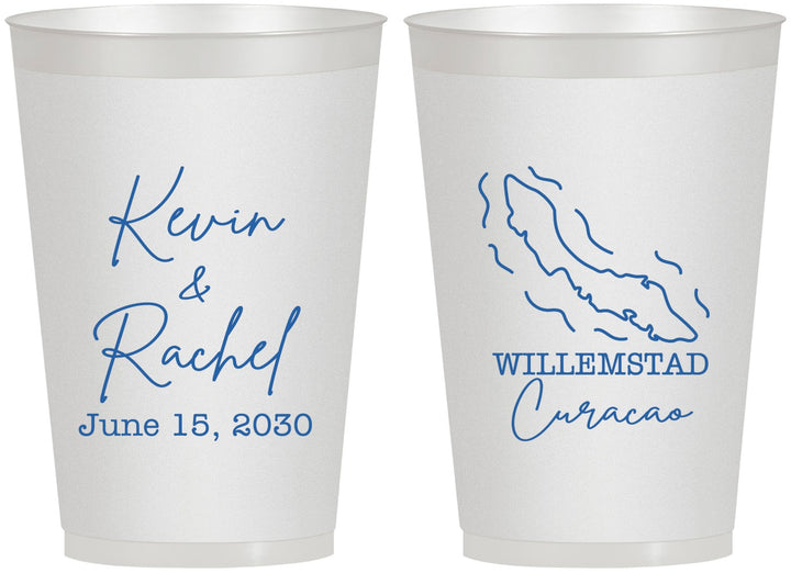 Personalized Wedding 12 oz Frosted Cups - Curacao | 520