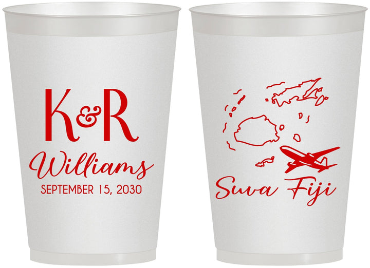 Personalized Wedding 12 oz Frosted Cups - Fiji | 524