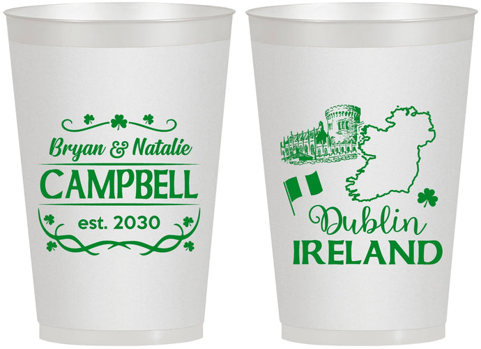 Personalized Wedding 12 oz Frosted Cups - Ireland | 529