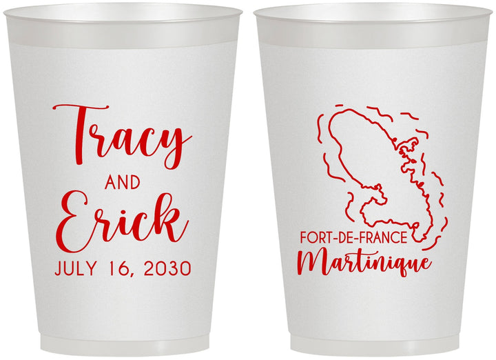 Personalized Wedding 12 oz Frosted Cups - Martinique | 532