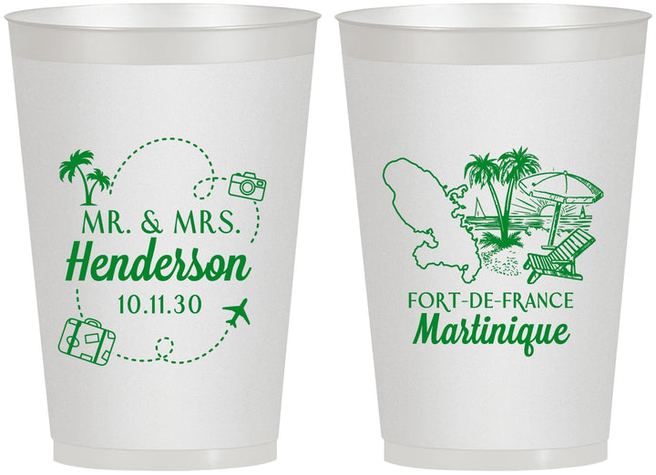 Personalized Wedding 12 oz Frosted Cups - Martinique | 533