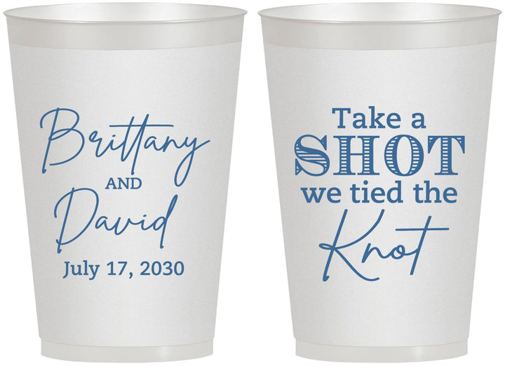 Personalized Wedding 12 oz Frosted Cups - Take A Shot We Tied The Knot | 550