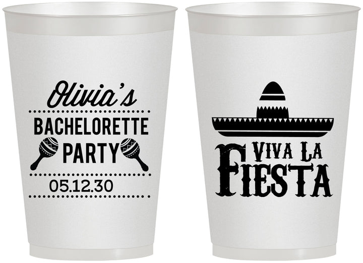 Personalized Bachelorette 12 oz Frosted Cups - Viva La Fiesta | 60001