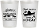 Personalized Bachelorette 12 oz Frosted Cups - Fiesta Siesta Tequila Repeat | 60003