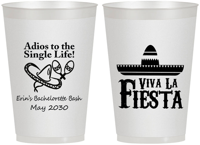 Personalized Bachelorette 12 oz Frosted Cups - Viva La Fiesta | 60005
