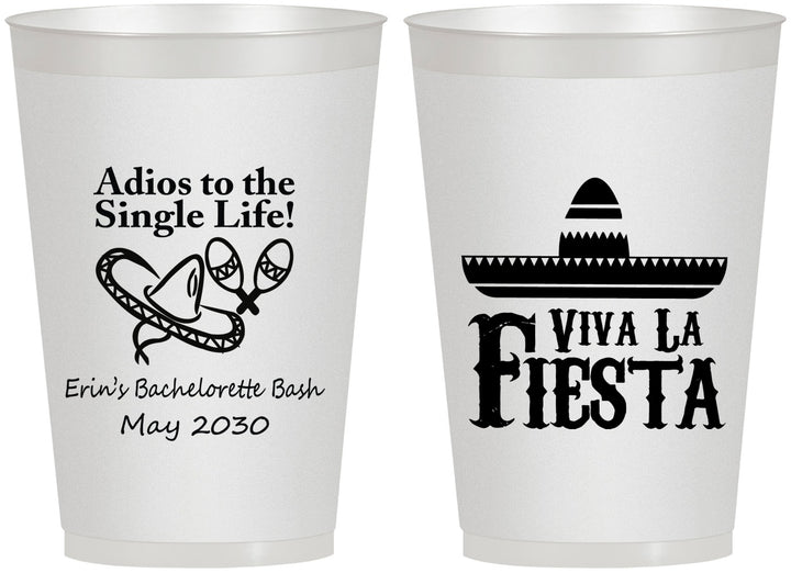 Personalized Bachelorette 12 oz Frosted Cups - Viva La Fiesta | 60005