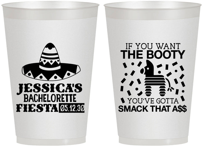 Personalized Bachelorette 12 oz Frosted Cups - Mexico Fiesta | 60006