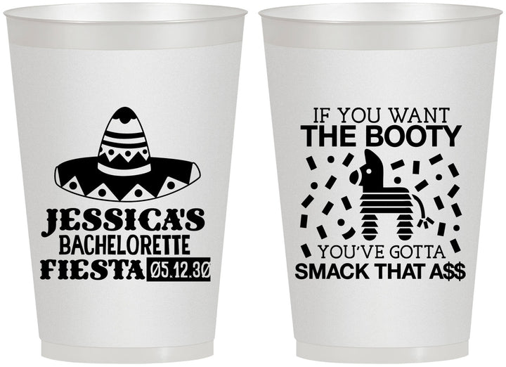 Personalized Bachelorette 12 oz Frosted Cups - Mexico Fiesta | 60006