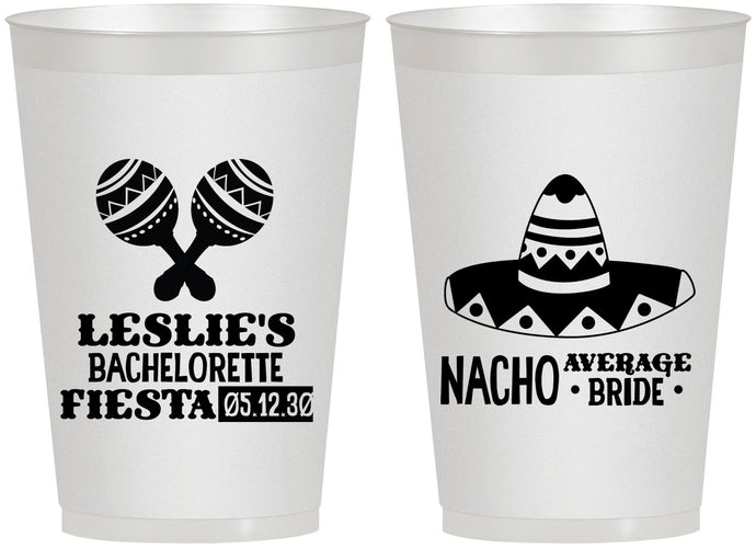 Personalized Bachelorette 12 oz Frosted Cups - Nacho Average Bride | 60007