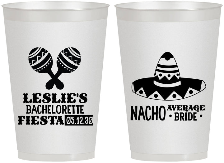 Personalized Bachelorette 12 oz Frosted Cups - Nacho Average Bride | 60007