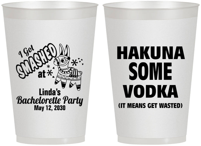 Personalized Bachelorette 12 oz Frosted Cups - Mexico Fiesta | 60008