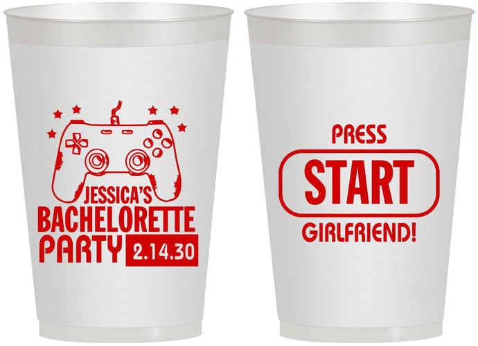 Personalized Bachelorette 12 oz Frosted Cups - Video Games | 60009