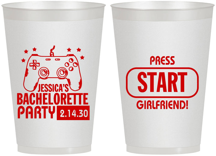 Personalized Bachelorette 12 oz Frosted Cups - Video Games | 60009